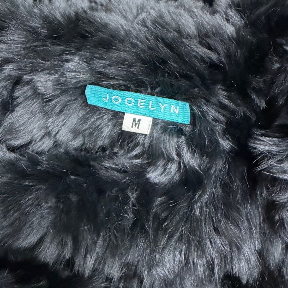 Jocelyn Womens Black Dyed Rabbit Fur Ruffle Open-Front Jacket Sz M