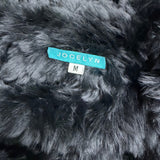 Jocelyn Womens Black Dyed Rabbit Fur Ruffle Open-Front Jacket Sz M