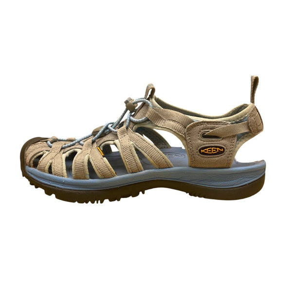 Keen Women’s Gray & Alaskan Blue Fabric Outdoor Whisper Sandals Size 8