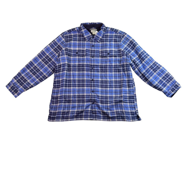 L.L.Bean Mens Rustic Blue Flannel Shirt Traditional Fit Sz XXL