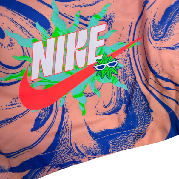 Nike Mens Peach & Blue Swim Trunks Standard Fit Abstract Pattern Size XL