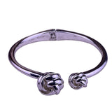 Anne Klein Womens Silver Tone Bangle Bracelet Twisted Knot Cuff Design 