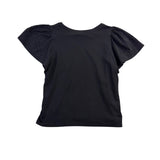 Chicos Womens Black Cotton Eyelet Short Sleeve Top Size 1 US M