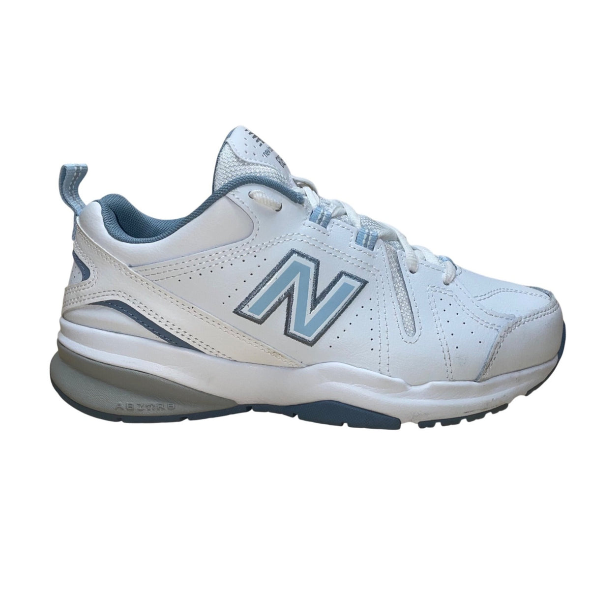 New Balance Women’s White Leather & Blue Mesh 608 Athletic Shoes Size W7.5 M6