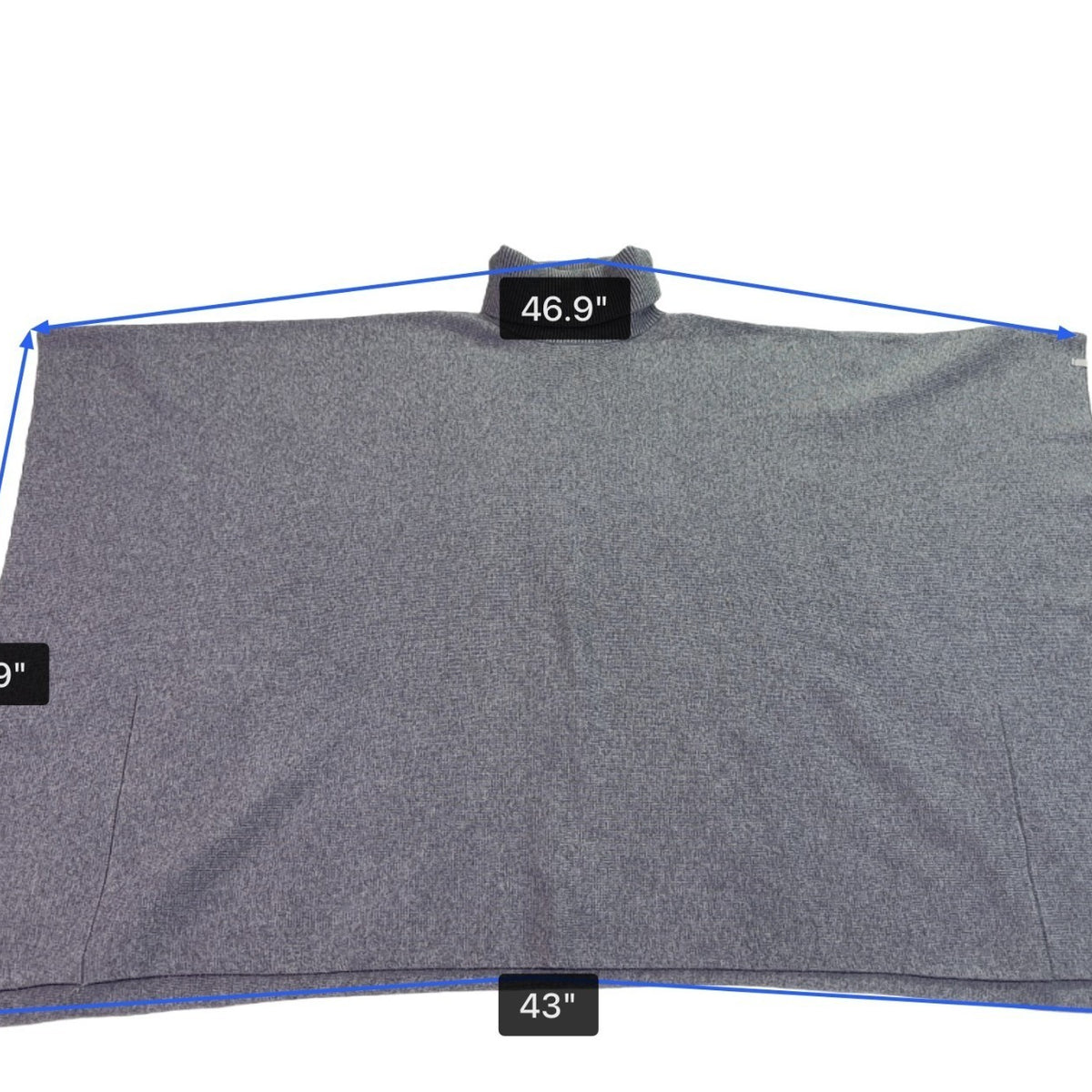 Mer Sea Womens Gray Turtleneck Poncho Adjustable Fit One Size