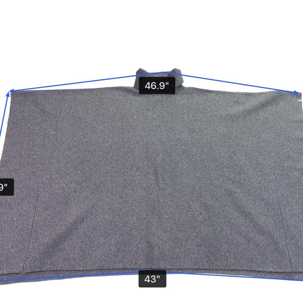 Mer Sea Womens Gray Turtleneck Poncho Adjustable Fit One Size