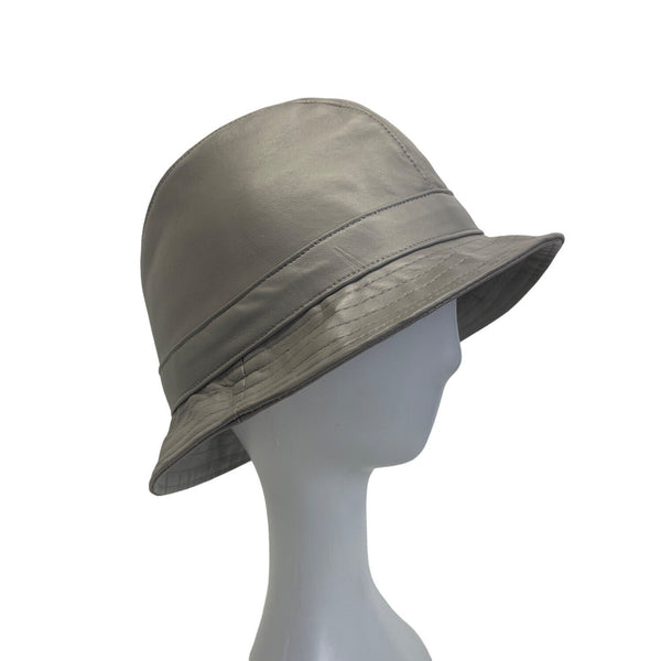 Vintage Kangol Unisex Gray Leather Fedora Hat Sz L -  17in Head Cirunmference
