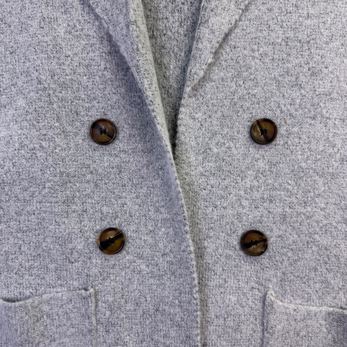Pink Clover Women Gray Long Double Breasted Coat Size L