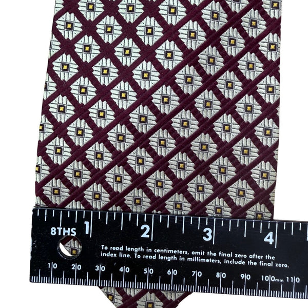 Robert Talbott Mens Burgundy Silk Patterned Tie By Nordstrom Hand Sewn