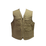 Duluth Trading Mens Tan Utility Vest Functional Storage Durable Zip Vest