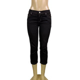 White House Black Market Womens Black Cotton Blend Cropped Capri Jeans Size 6