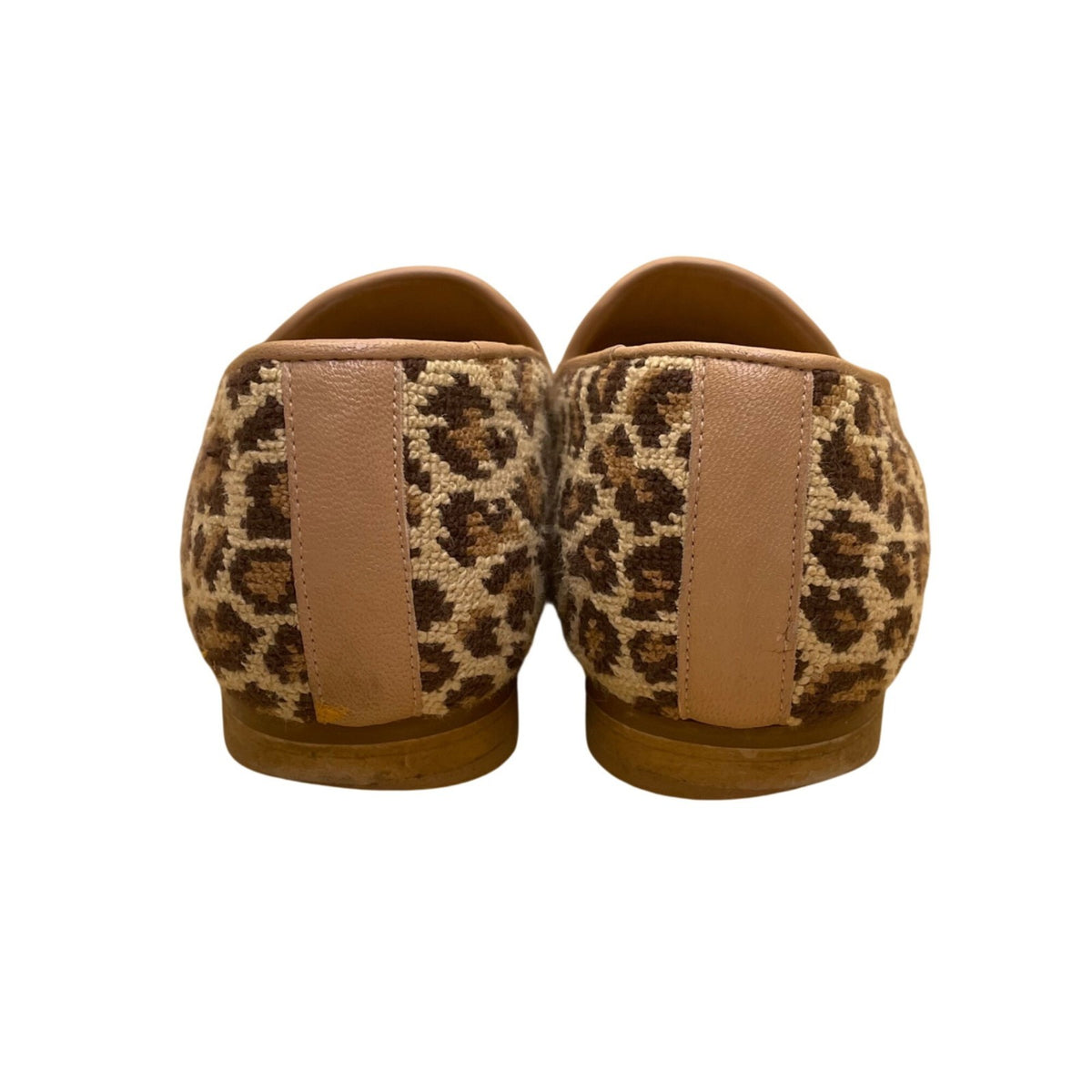 Jon Josef Women’s Brown Leopard Print Needlepoint Loafers Size 7.5
