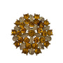 Sarah Coventry Gold Tone Womens Brooch Amber Rhinestones Floral Vintage