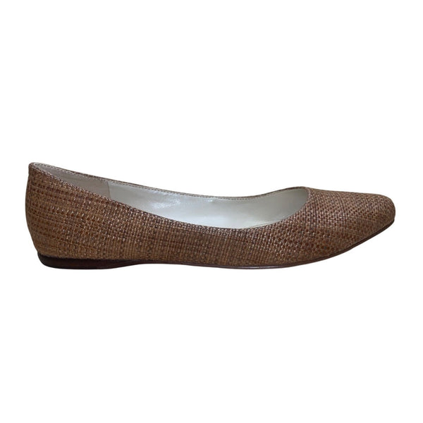 Nine West Women’s Dark Brown Speakup2 Woven Ballet Flats Size 8M