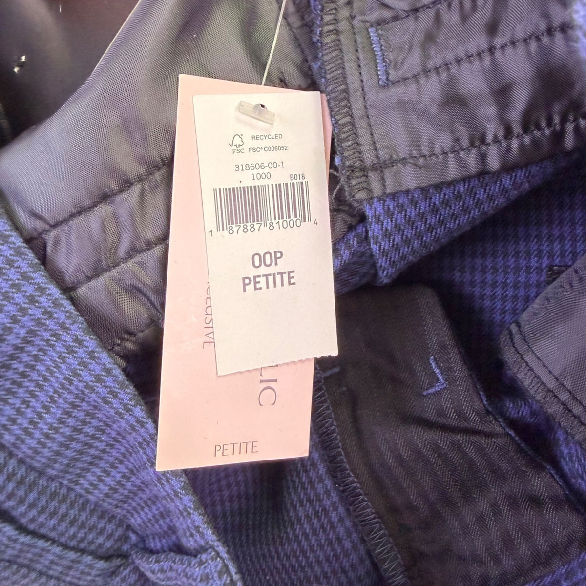Banana Republic Womens Blue Cotton Blend Pants Sloan Petite Mid Rise Size OOP