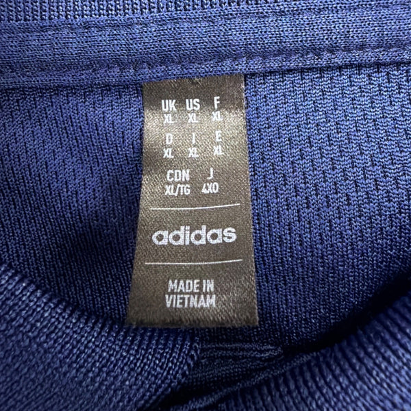 Adidas Mens Blue Polyester Polo Shirt  Embroidered Logo Short Sleeve Size XL
