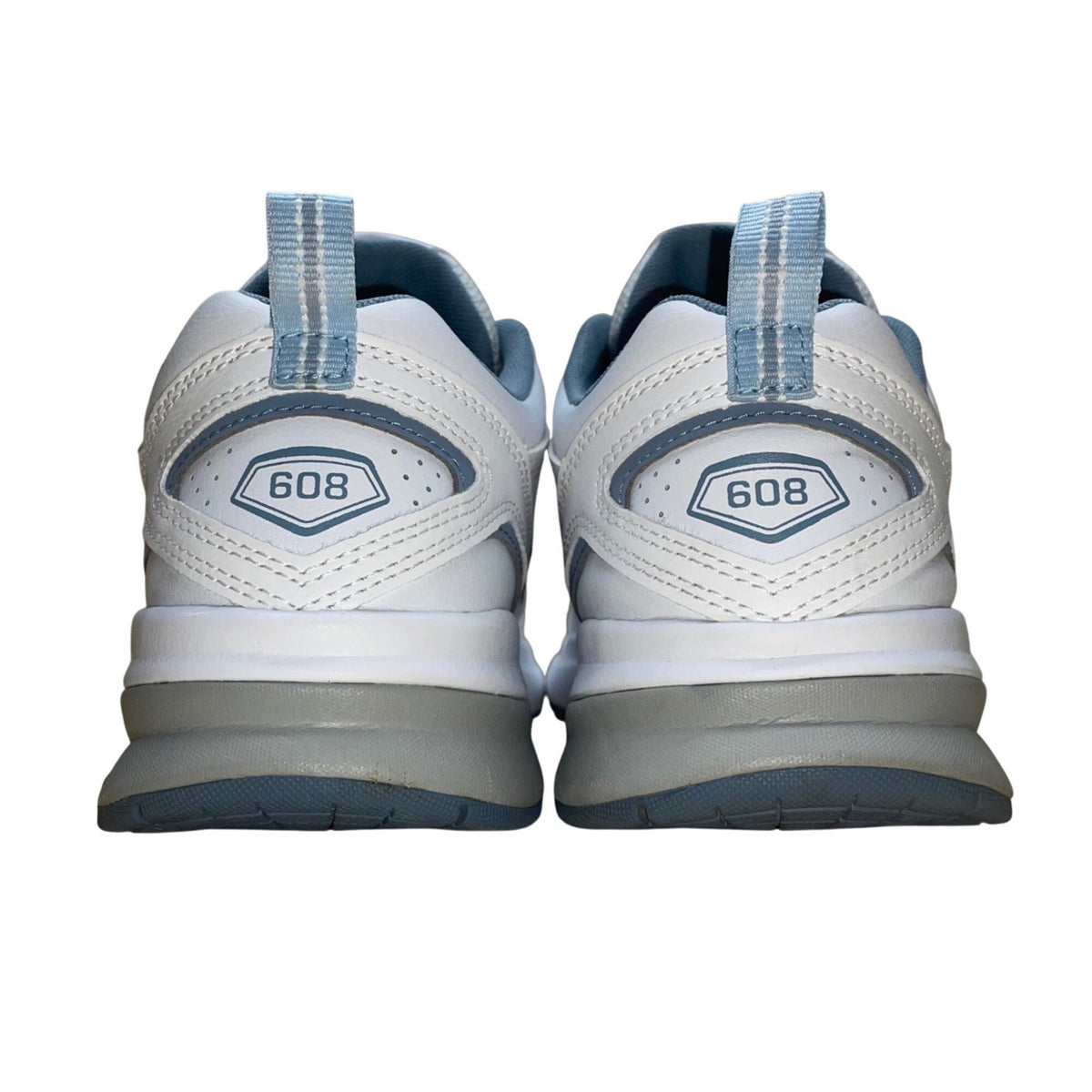 New Balance Women’s White Leather & Blue Mesh 608 Athletic Shoes Size W7.5 M6