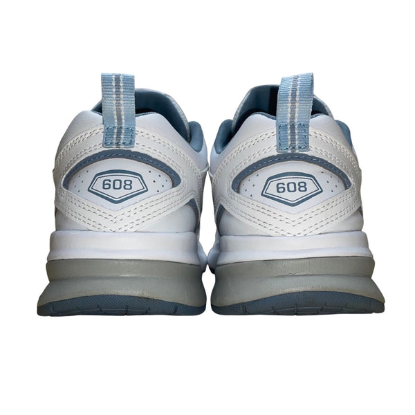 New Balance Women’s White Leather & Blue Mesh 608 Athletic Shoes Size W7.5 M6