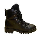 Nine West Women’s Black Leather Lace-Up Fur-Lined Winter Ankle Boots Size 9M