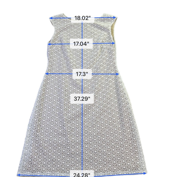 Jessica Howard Womens Beige Polyester Sleeveless A-Line Dress Geometric Size 12