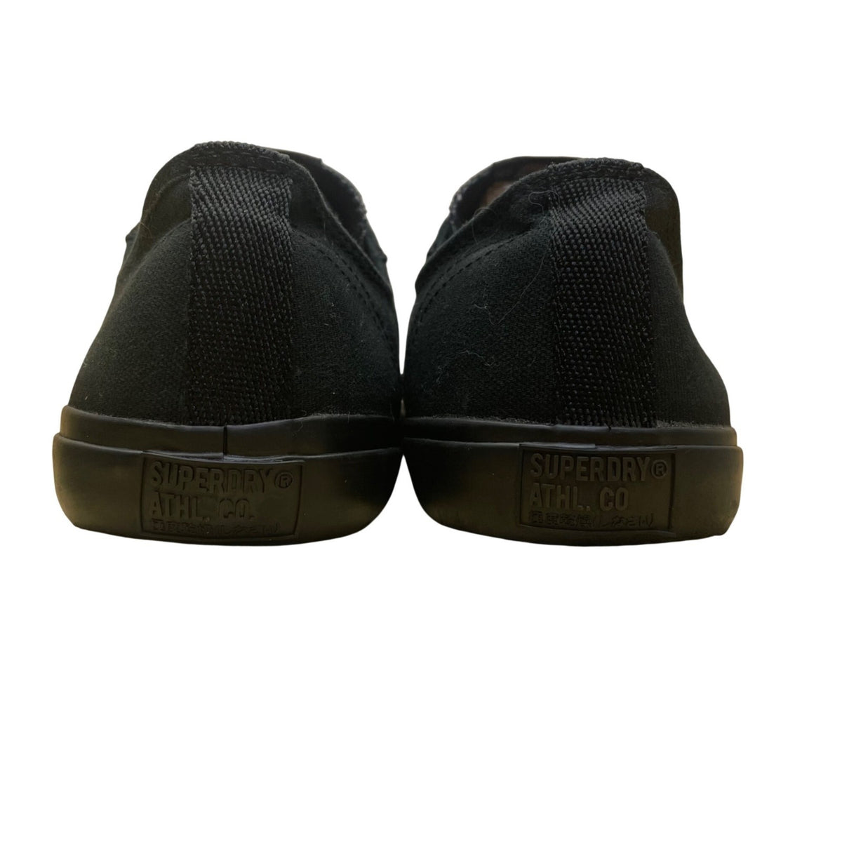 Superdry Men’s Black Canvas Rubber Toe Low Top No.01 Flat Sneakers Size 10