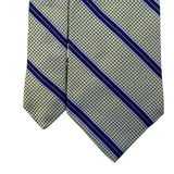Dion Mens Blue & Orange Striped 100% Silk Tie Classic Design