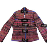 Chicos Womens Pink & Black Patterned Edanas LS Jacket Stylish Size 1