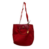 Dooney & Bourke Womens Red Canvas & Leather Shoulder Tote Bag Adjustable Strap