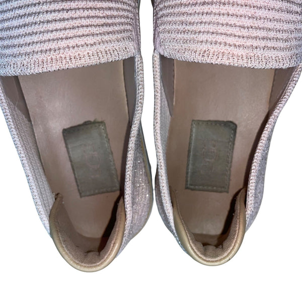 UGG Women’s Pink & Gold Knit Slip-On Sammy Flat Sneakers Size 7.5