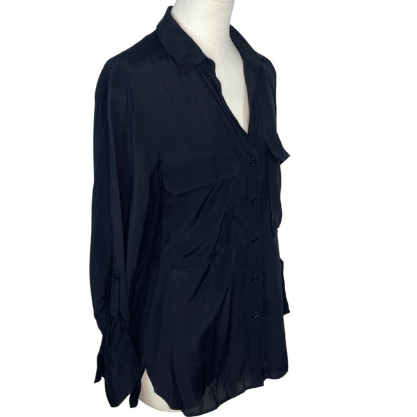 Zara Woman Black Button-Up Blouse Size S- New