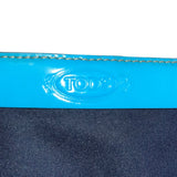 Tod’s Black & Blue Nylon Leather Trim With Silver Turn Lock Crossbody Bag