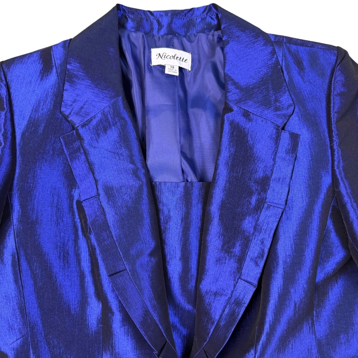 Nicolette Womens Blue Suit Set Includes Blazer & Pencil Skirt Size 12
