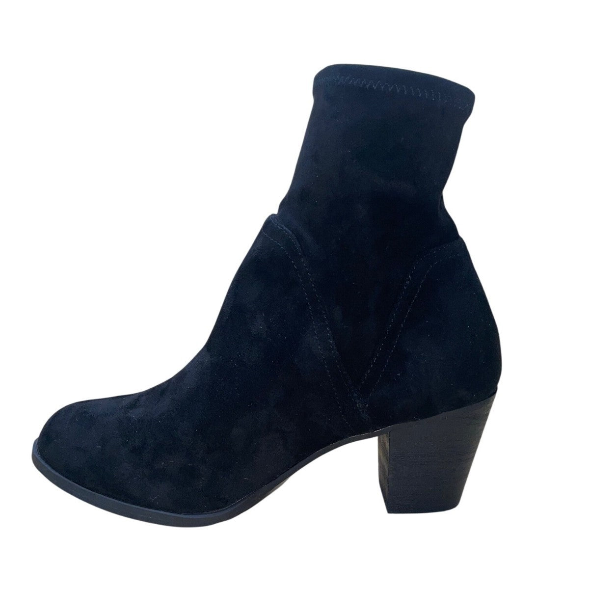D Vita Women’s Black Suede Heeled Side Zipper Cerby Ankle Boots Size 9