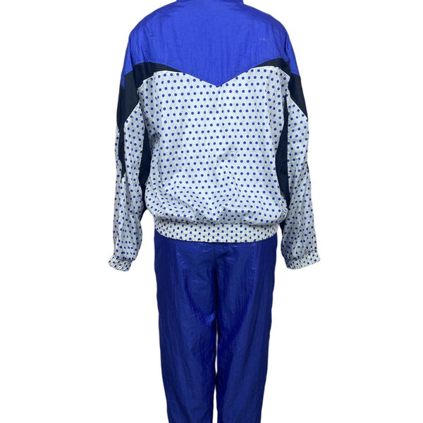 Ellesse Womens Blue Polka Dot Tracksuit Set Nylon Polyester Cotton Size 3