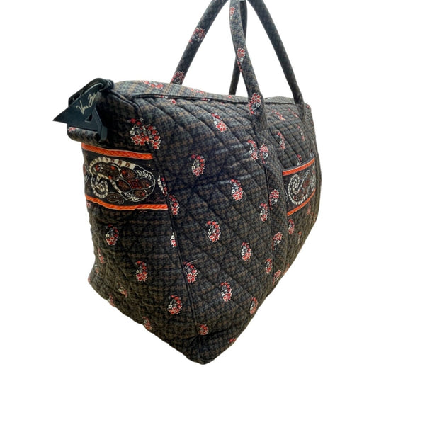 Vera Bradley Women’s Brown Quilted Paisley Fabric Carry-On Travel Duffel Bag