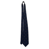 Vifa Mens Navy Blue Polyester Moose Print Neck Tie