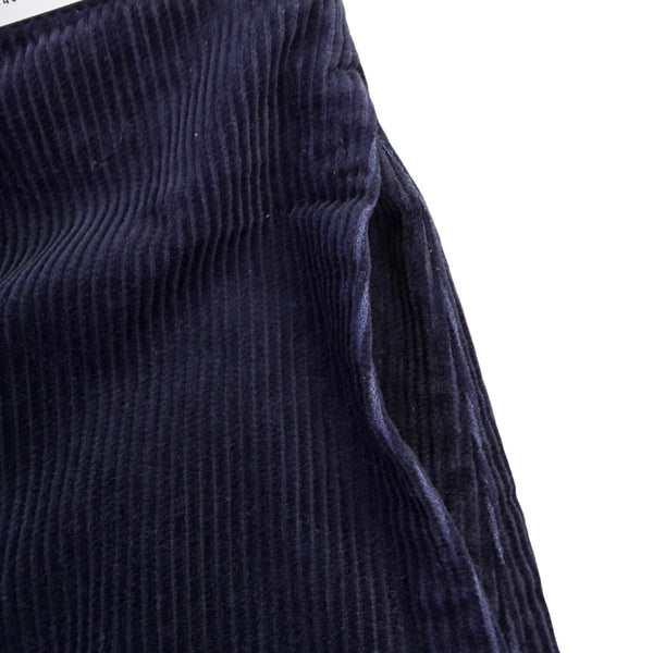 Uniqlo Womens Navy Cotton High-Waisted Corduroy Wide Cropped Pants Size 2