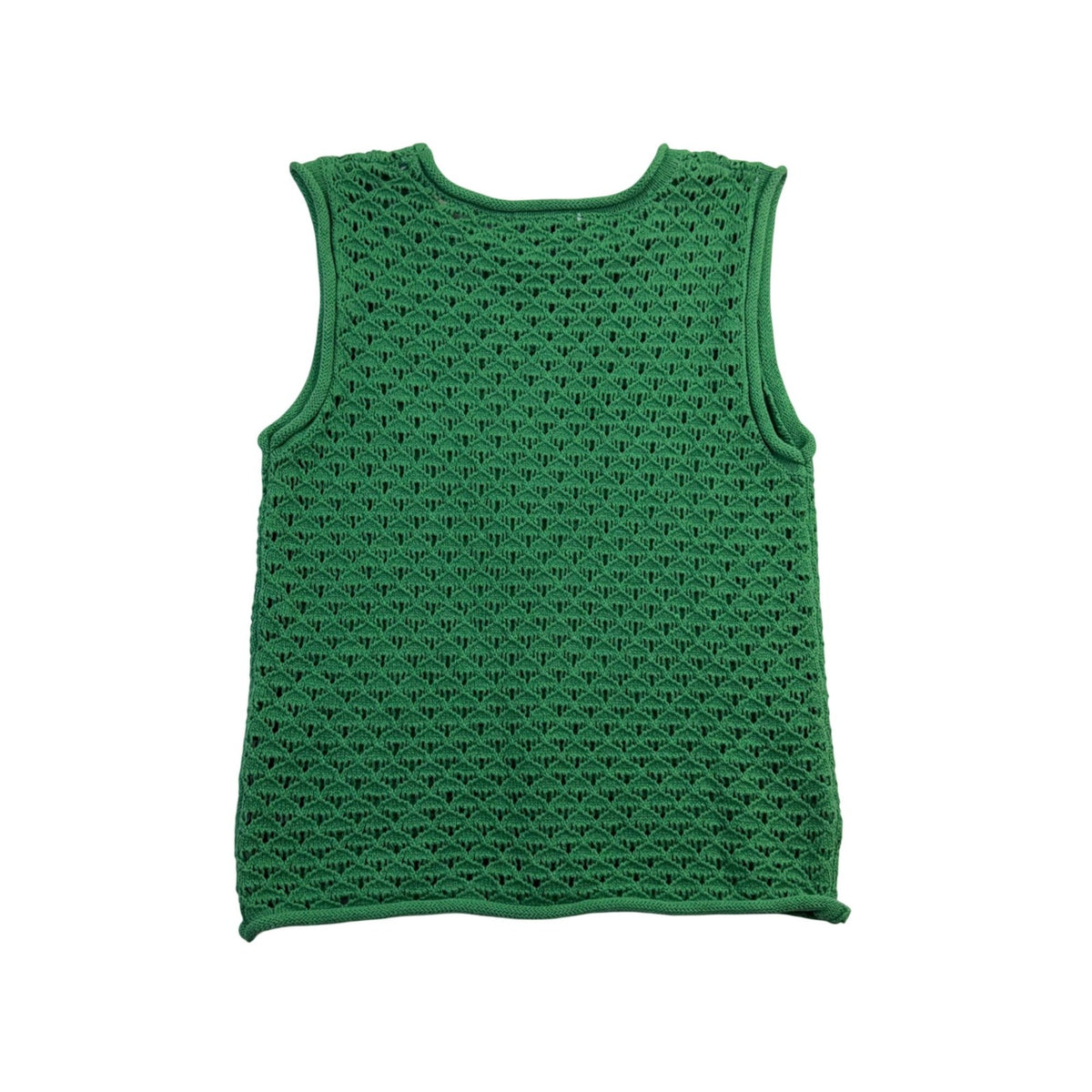Sanctuary Womens Green Crochet Cotton Sleeveless Top Stylish Shirt Sz M
