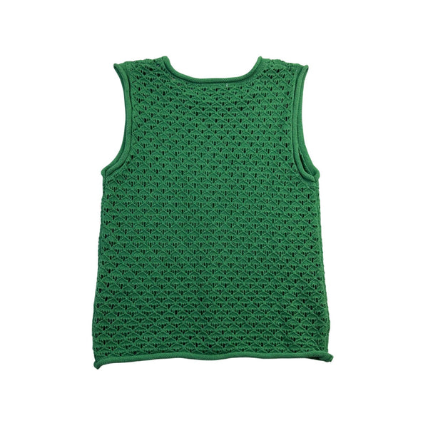 Sanctuary Womens Green Crochet Cotton Sleeveless Top Stylish Shirt Sz M
