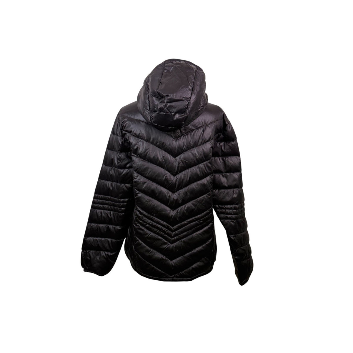 Xersion Black Womens Puffer Jacket Hooded Lightweight Quilted Full-Zip Sz M