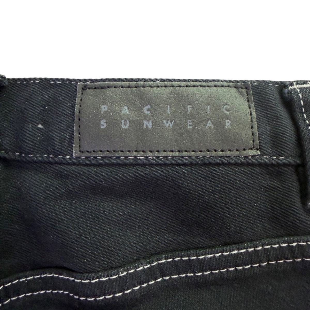PacSun Womens Black Denim Flared Jeans Frayed Hem High Waist Contrast Stitching