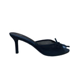Windsor Women’s Black Mesh Fabric Open-Toe Luxe Fit Heels Size 7