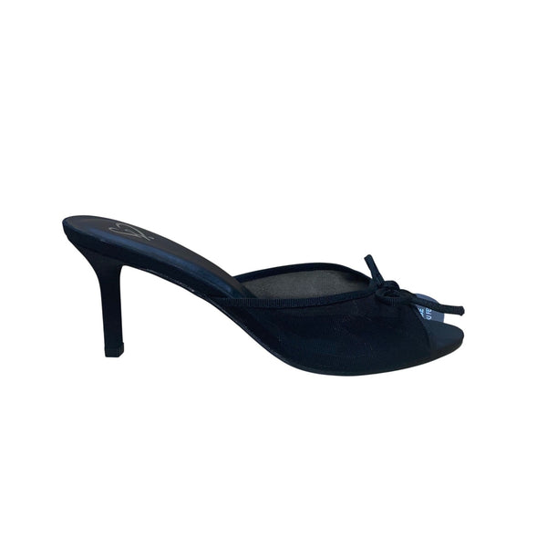 Windsor Women’s Black Mesh Fabric Open-Toe Luxe Fit Heels Size 7