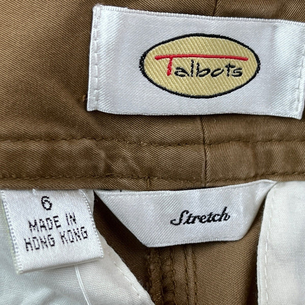 Talbots Stretch Khaki Brown Straight Leg Pants Womens Size 6 - New