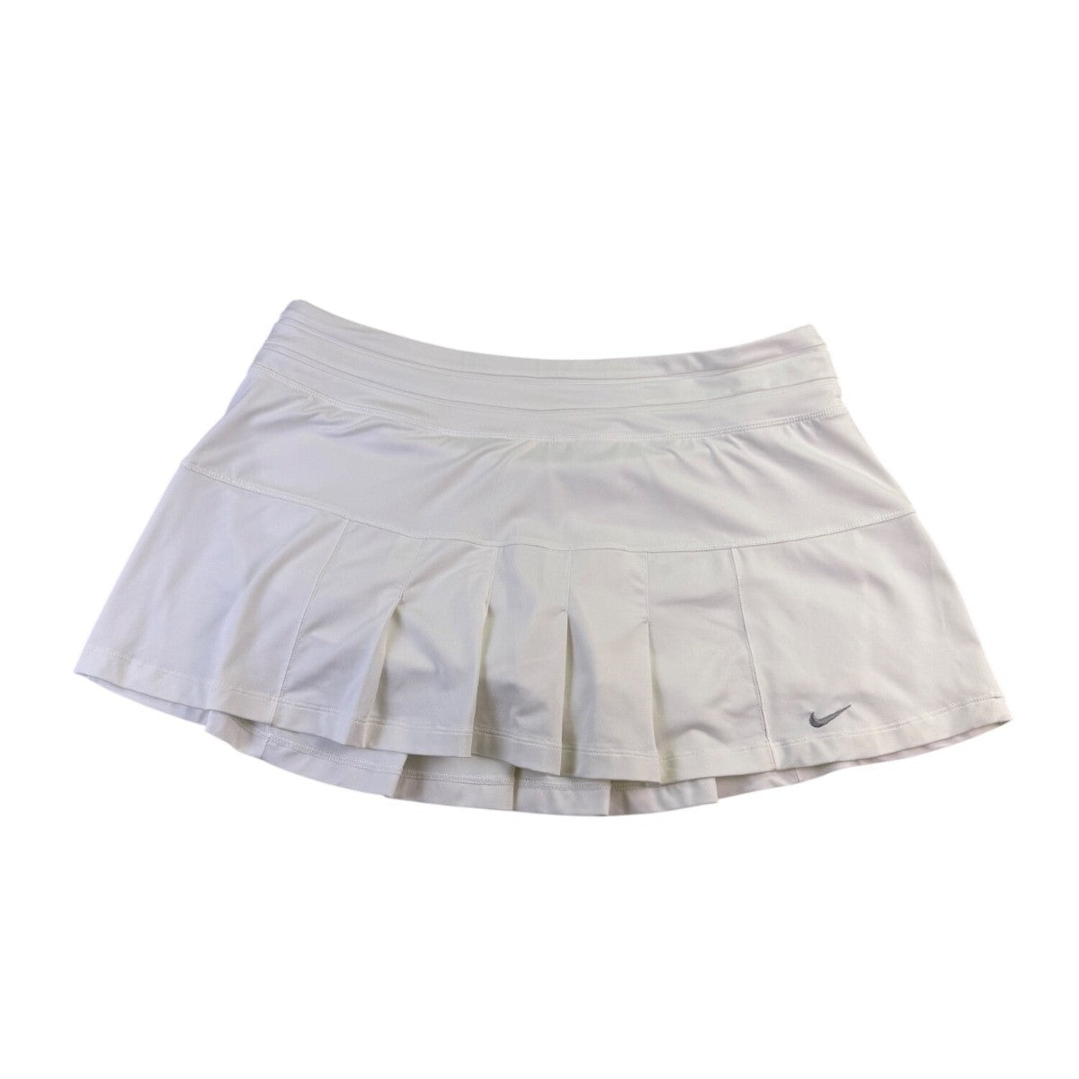 Nike Womens White Dri-FIT Polyester Spandex Pleated Athletic Skort Size Large