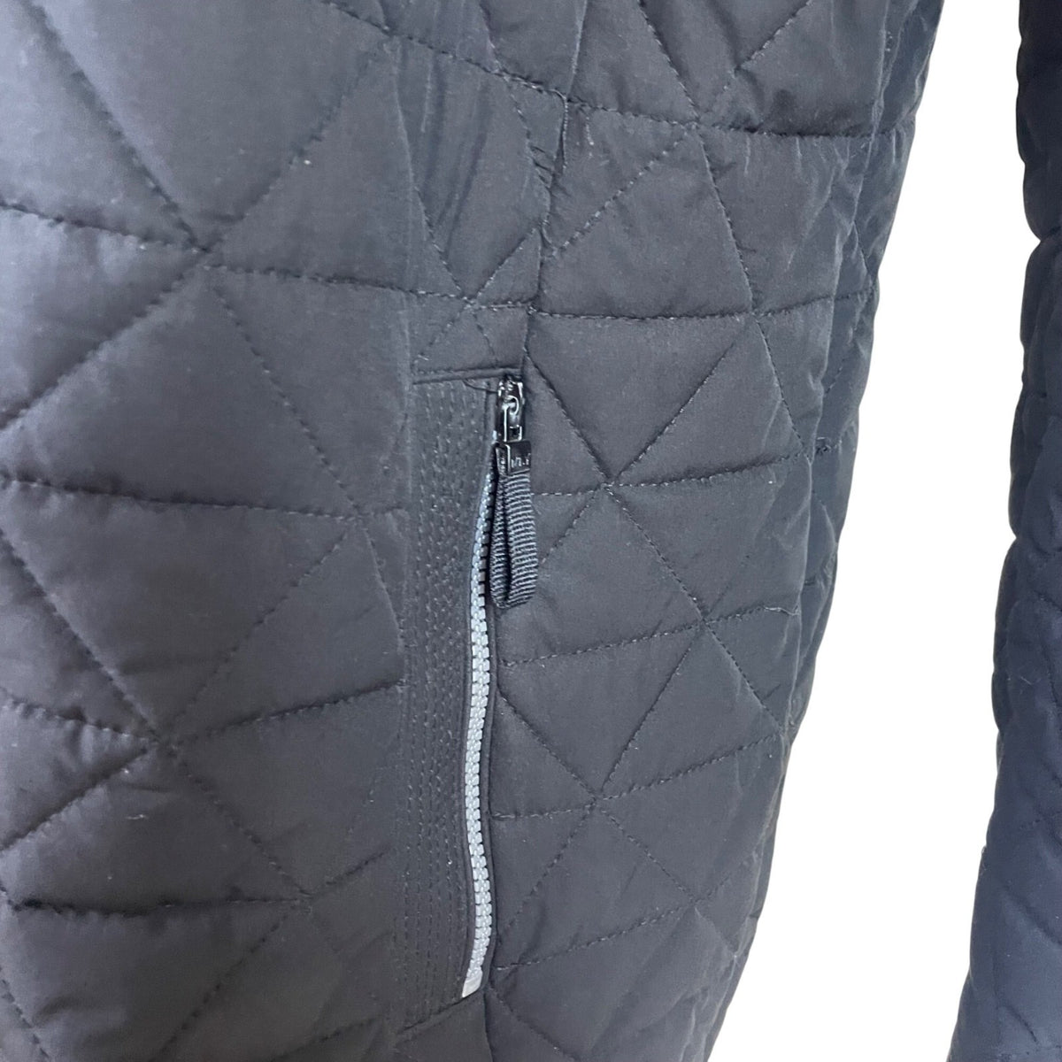 Marc New York Womens Black Quilted Hooded Coat Faux Fur Trim DownPockets Sz XL