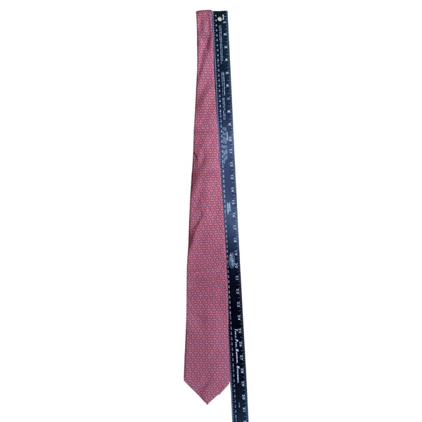 Barneys New York Mens Pink Silk Patterned Tie Handmade In Italy Stylish Design