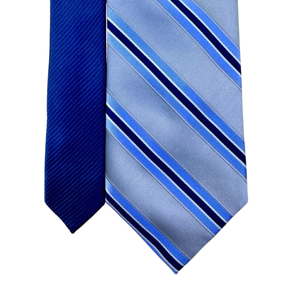 Tommy Hilfiger Mens Blue Striped 100% Silk Necktie Classic Style Office Wear