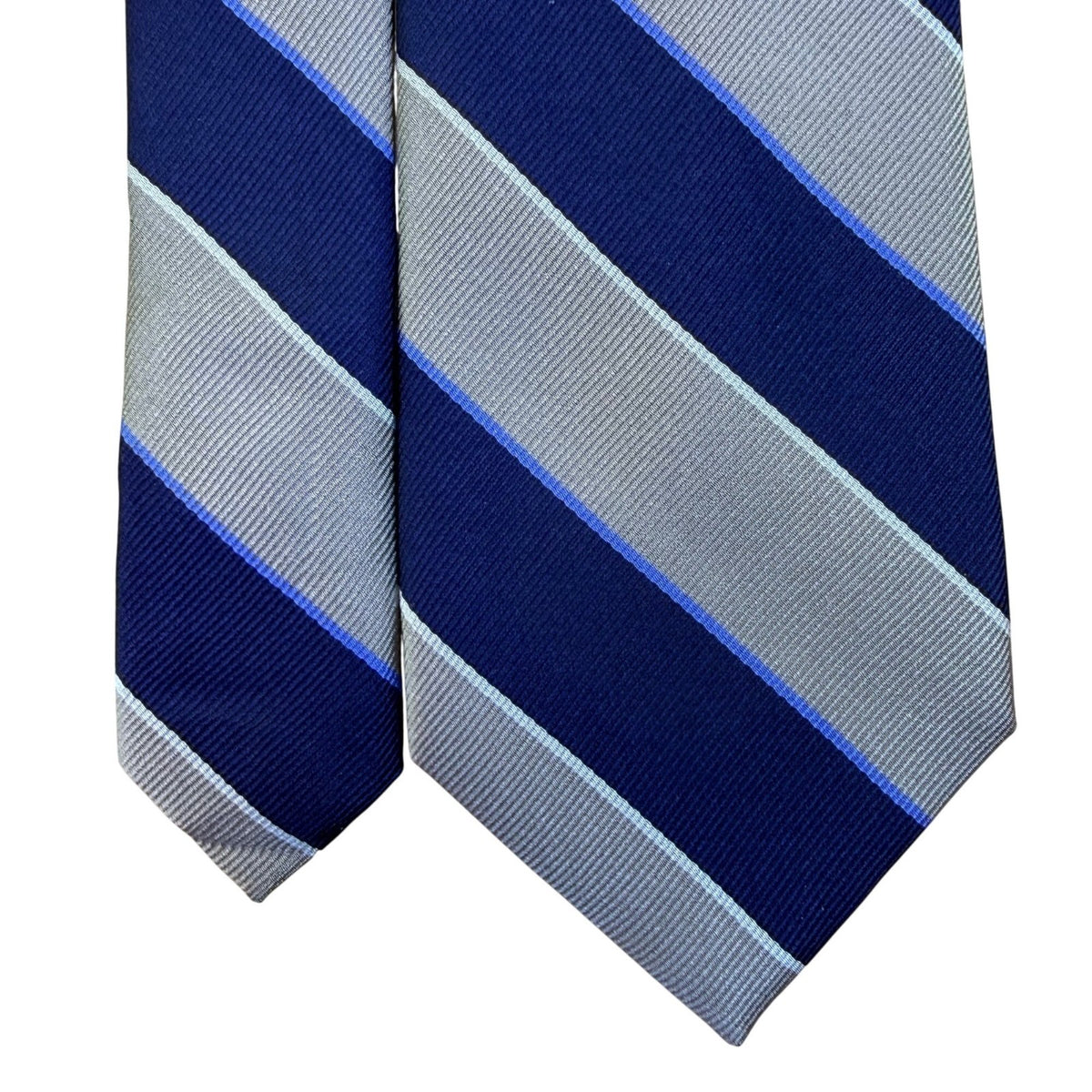 Jos A Bank Mens Blue & Gray 100% Silk Striped Tie Stain Resistant Made In China