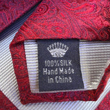 Countess Mara Mens Red Paisley Silk Handmade Necktie Luxurious Pattern